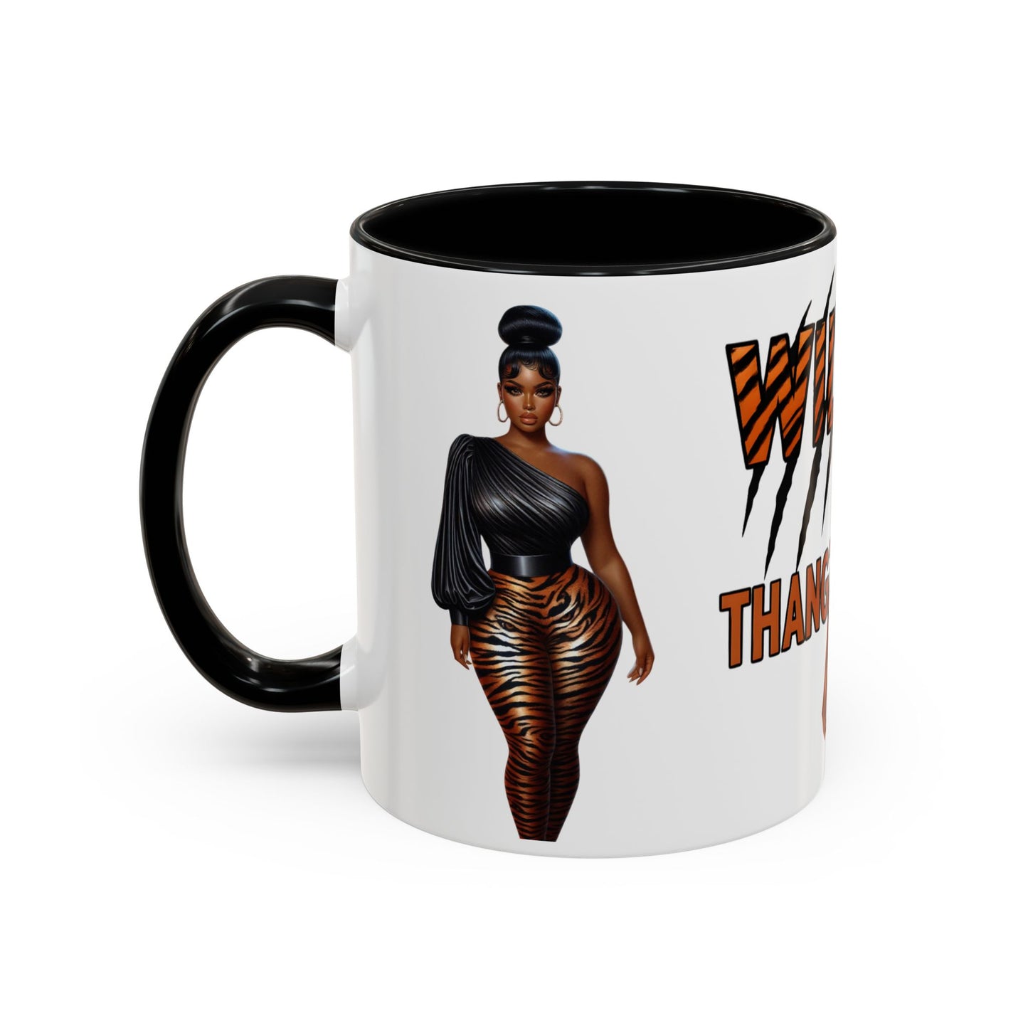 Wild Thangzz Accent Mug – Curvy Queen in Tiger Print | 11oz or 15oz