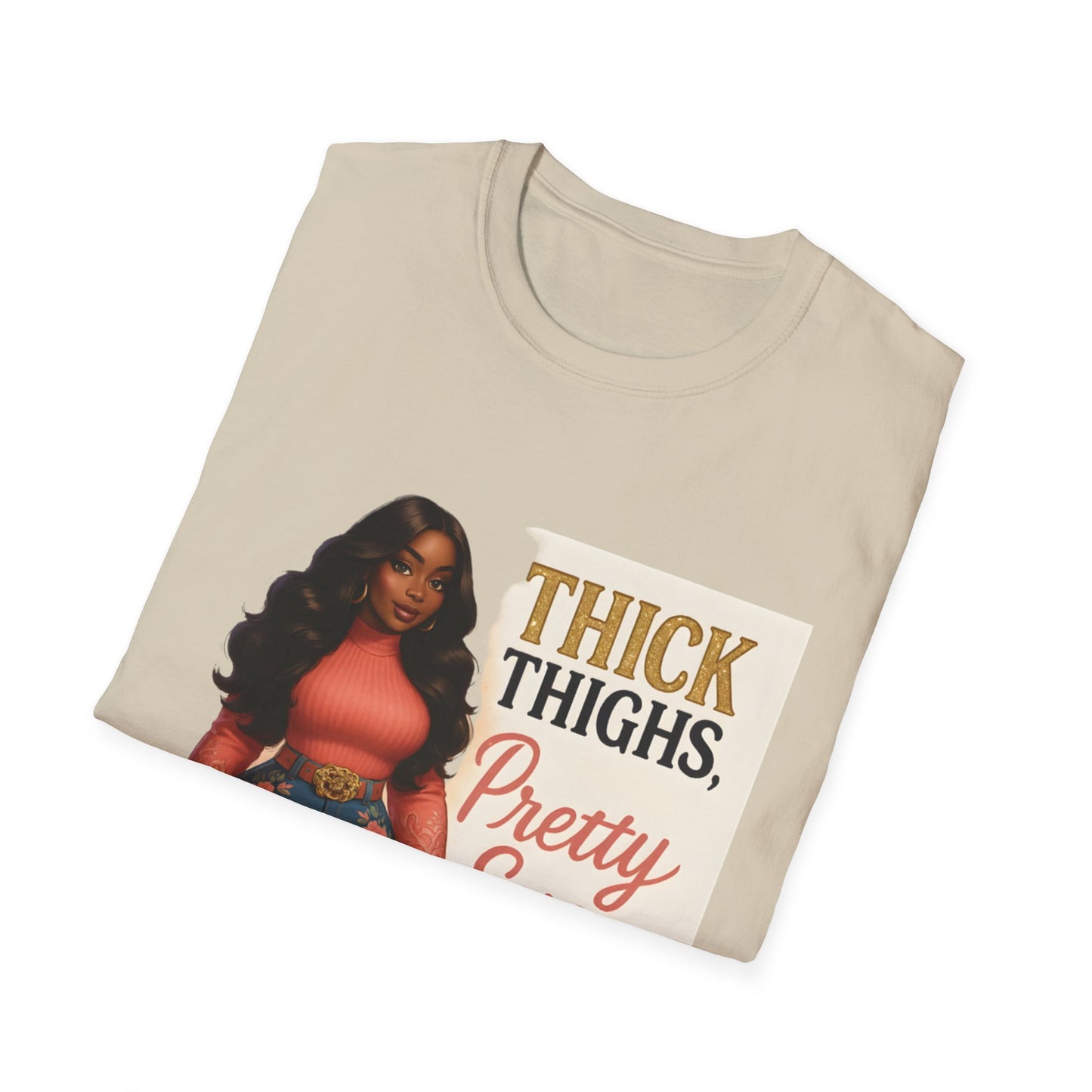 Thick Thighs, Pretty Eyes Graphic T-Shirt – Women's Motivational Tee