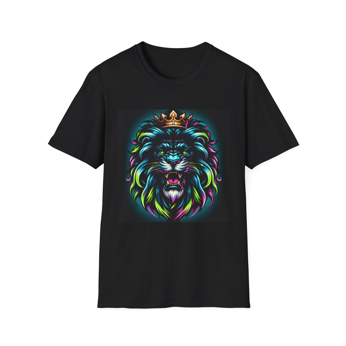 Neon Lion King T-Shirt (Black Edition) – Rule Loud. Roar Bright.