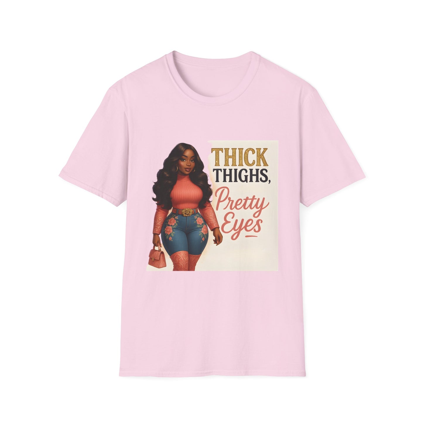 Thick Thighs, Pretty Eyes Graphic T-Shirt – Women's Motivational Tee