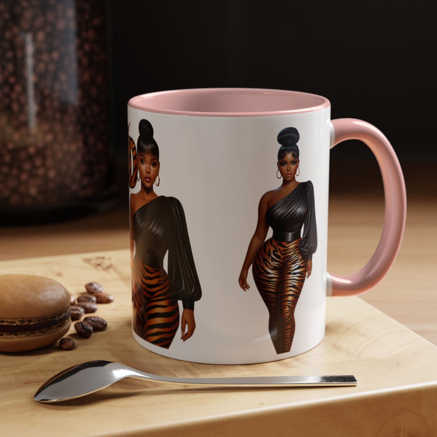 Wild Thangzz Accent Mug – Curvy Queen in Tiger Print | 11oz or 15oz