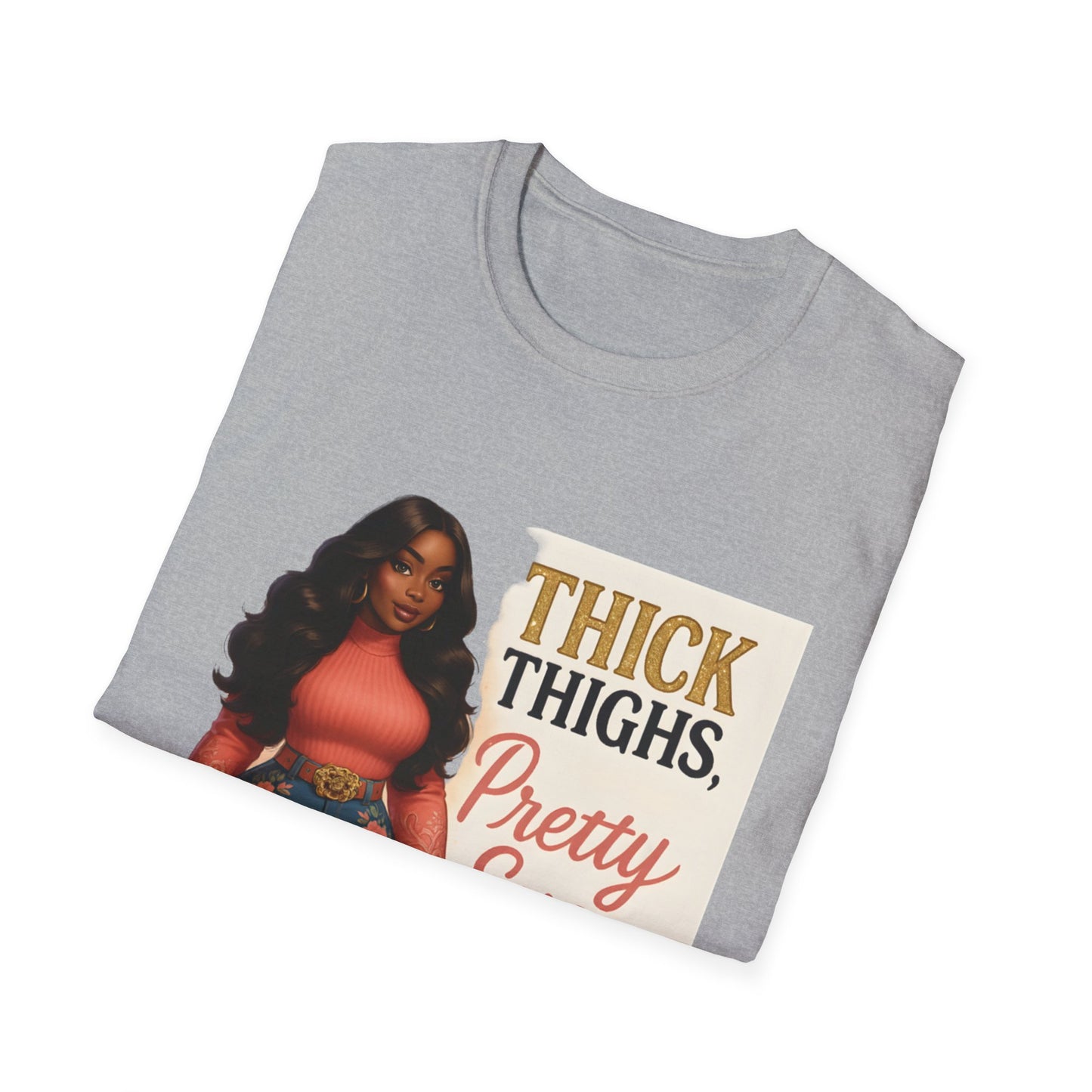 Thick Thighs, Pretty Eyes Graphic T-Shirt – Women's Motivational Tee