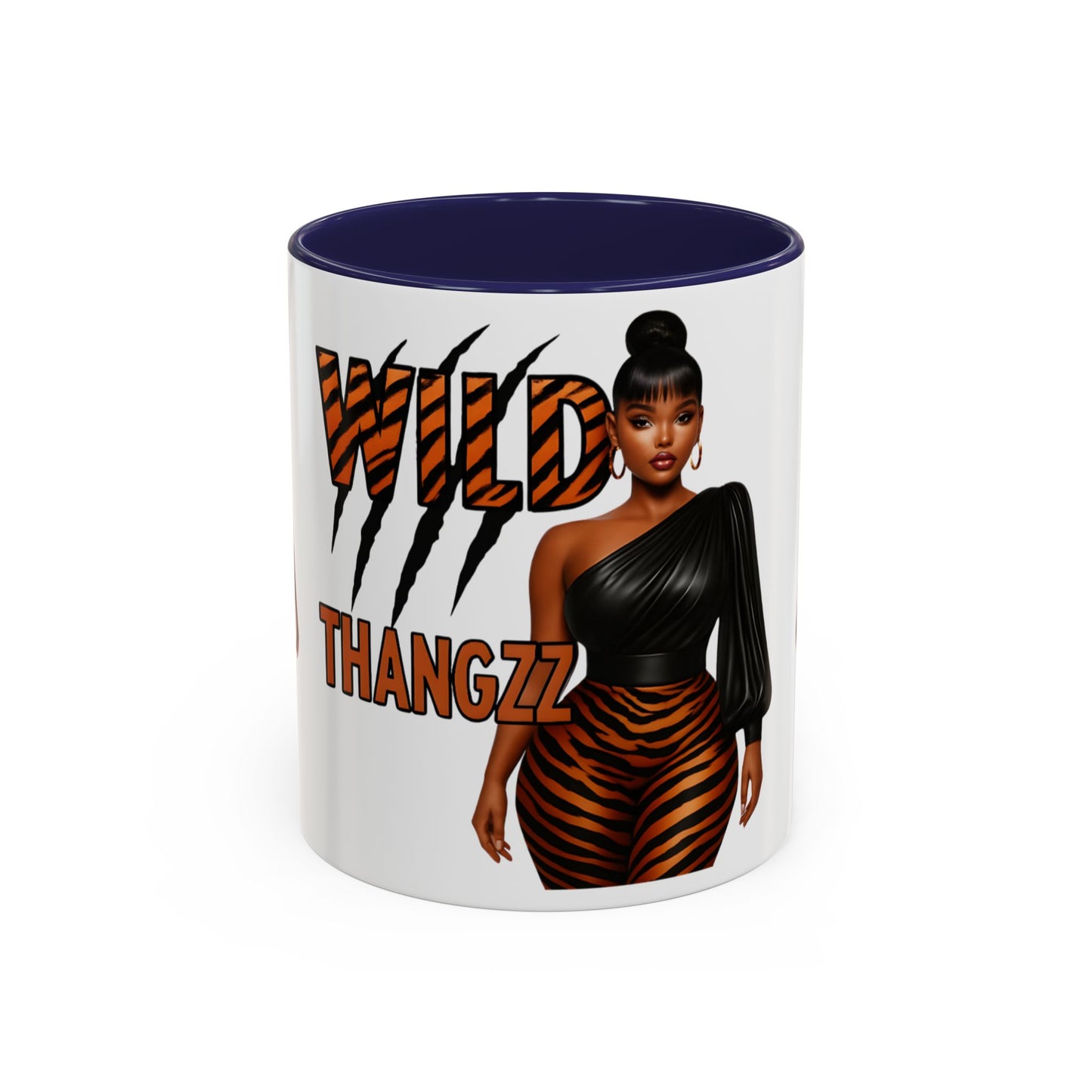 Wild Thangzz Accent Mug – Curvy Queen in Tiger Print | 11oz or 15oz