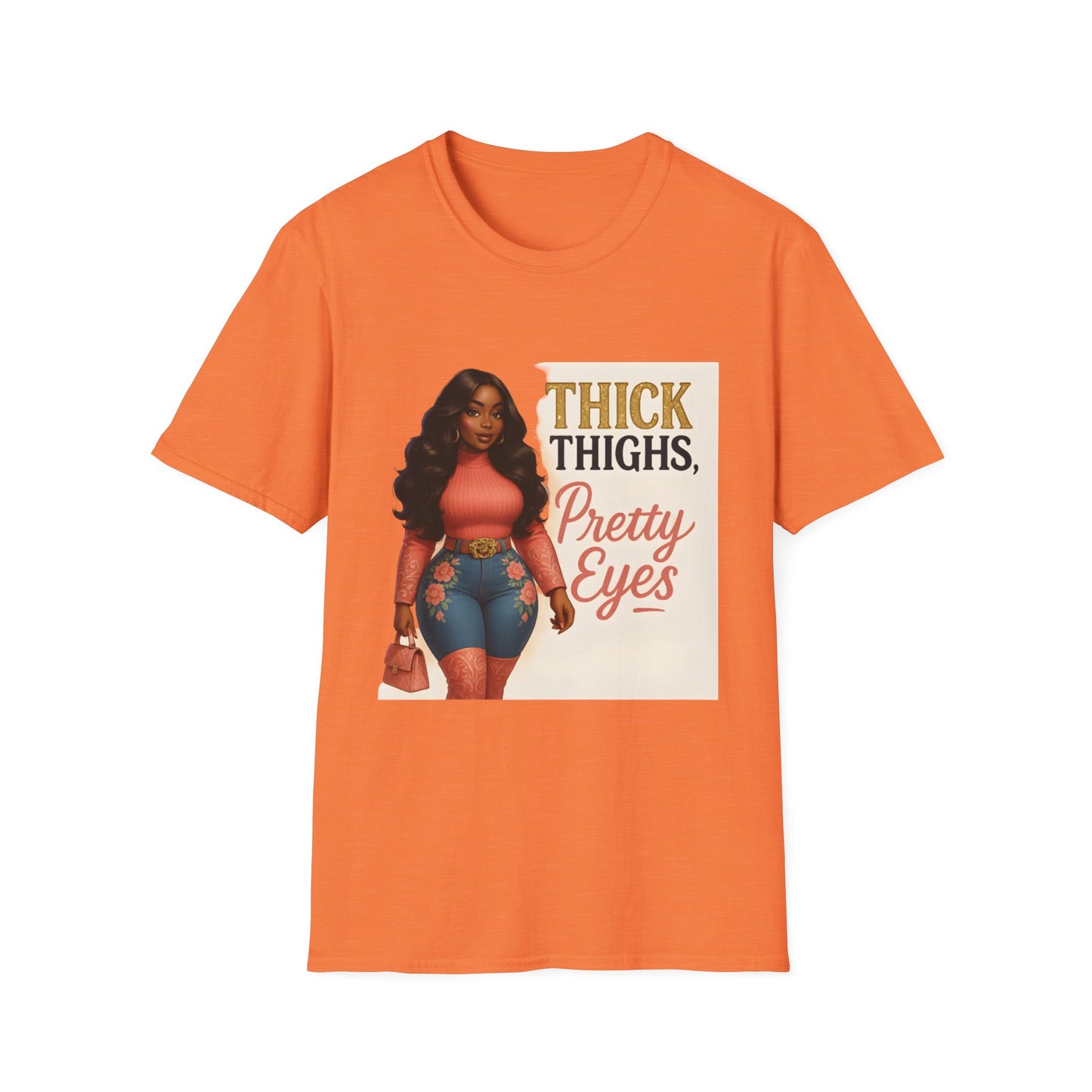 Thick Thighs, Pretty Eyes Graphic T-Shirt – Women's Motivational Tee