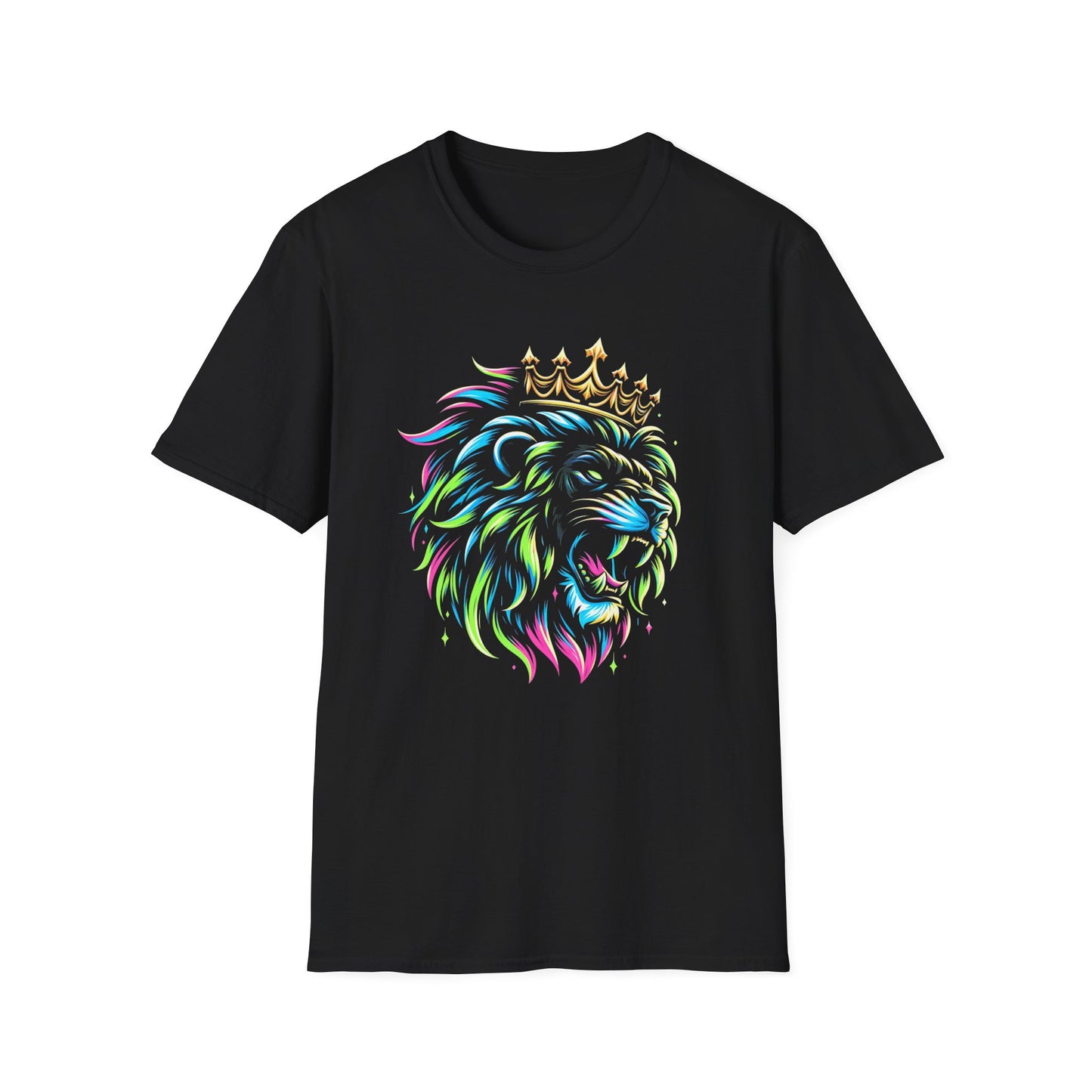 Neon Crowned Lion T-Shirt – Fierce. Bold. King Energy