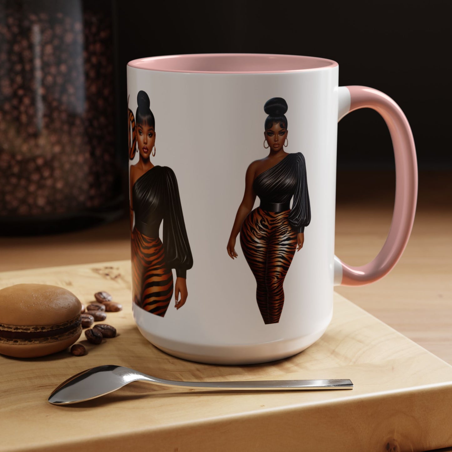Wild Thangzz Accent Mug – Curvy Queen in Tiger Print | 11oz or 15oz