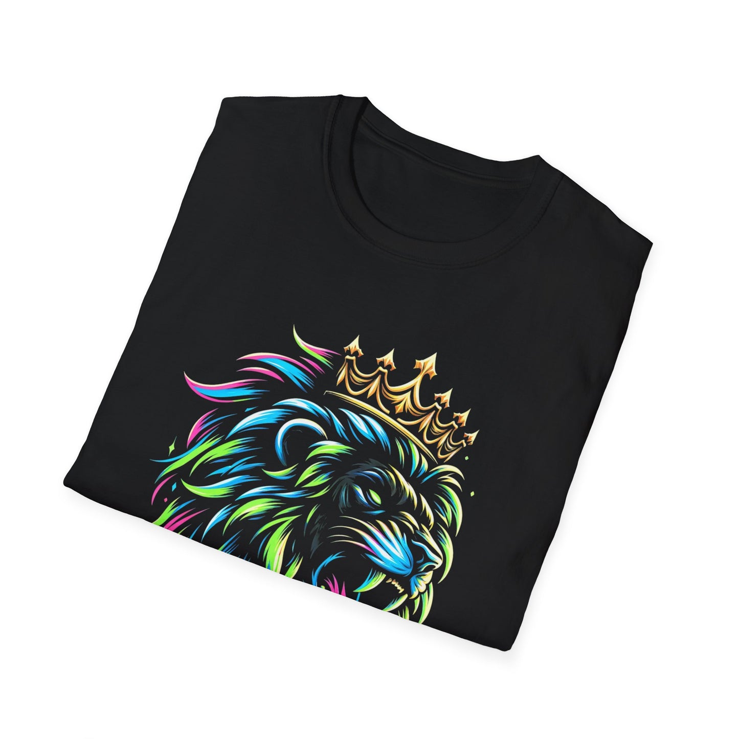 Neon Crowned Lion T-Shirt – Fierce. Bold. King Energy