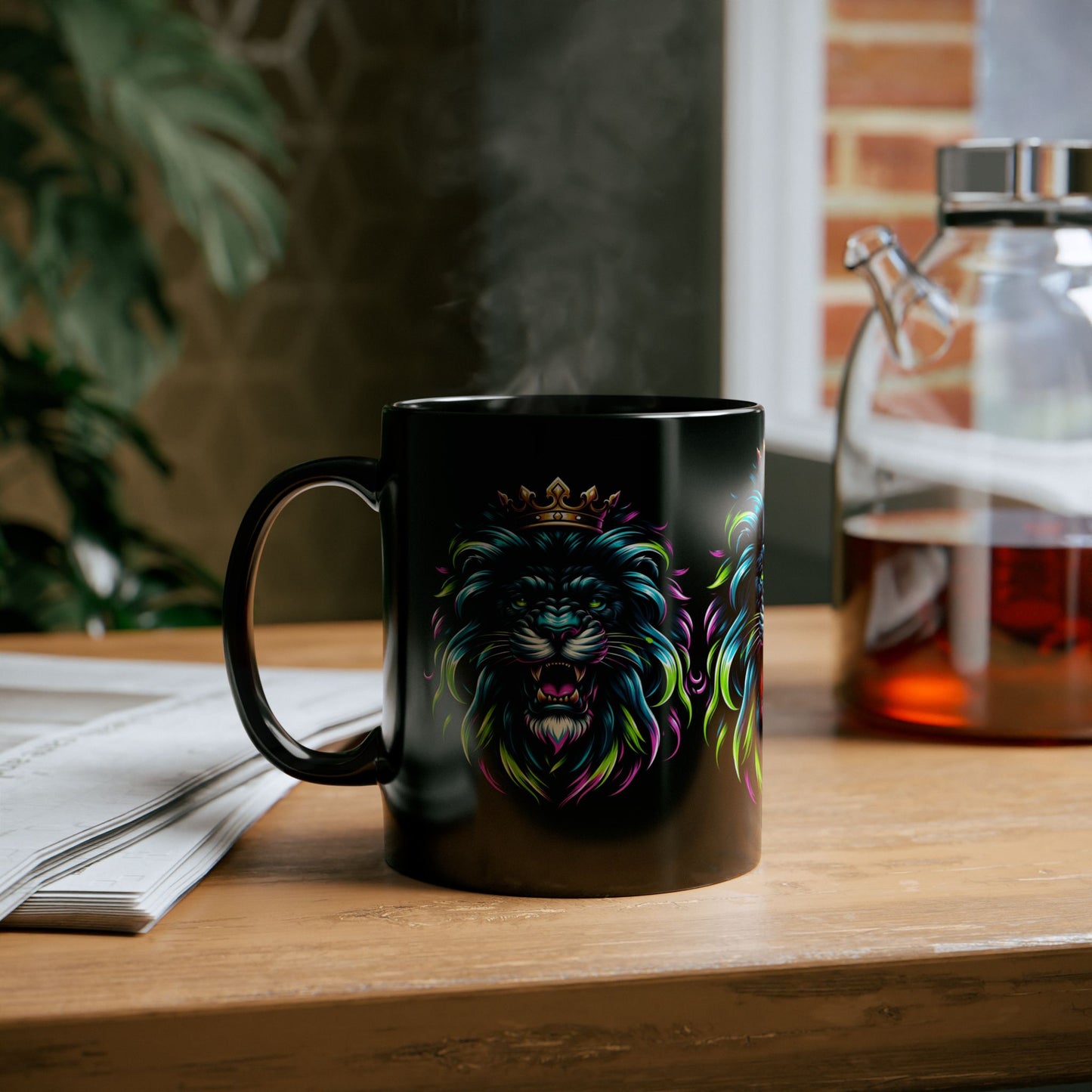 Neon Lion King Mug – Roar Loud. Rule Bold. (11oz or 15oz)