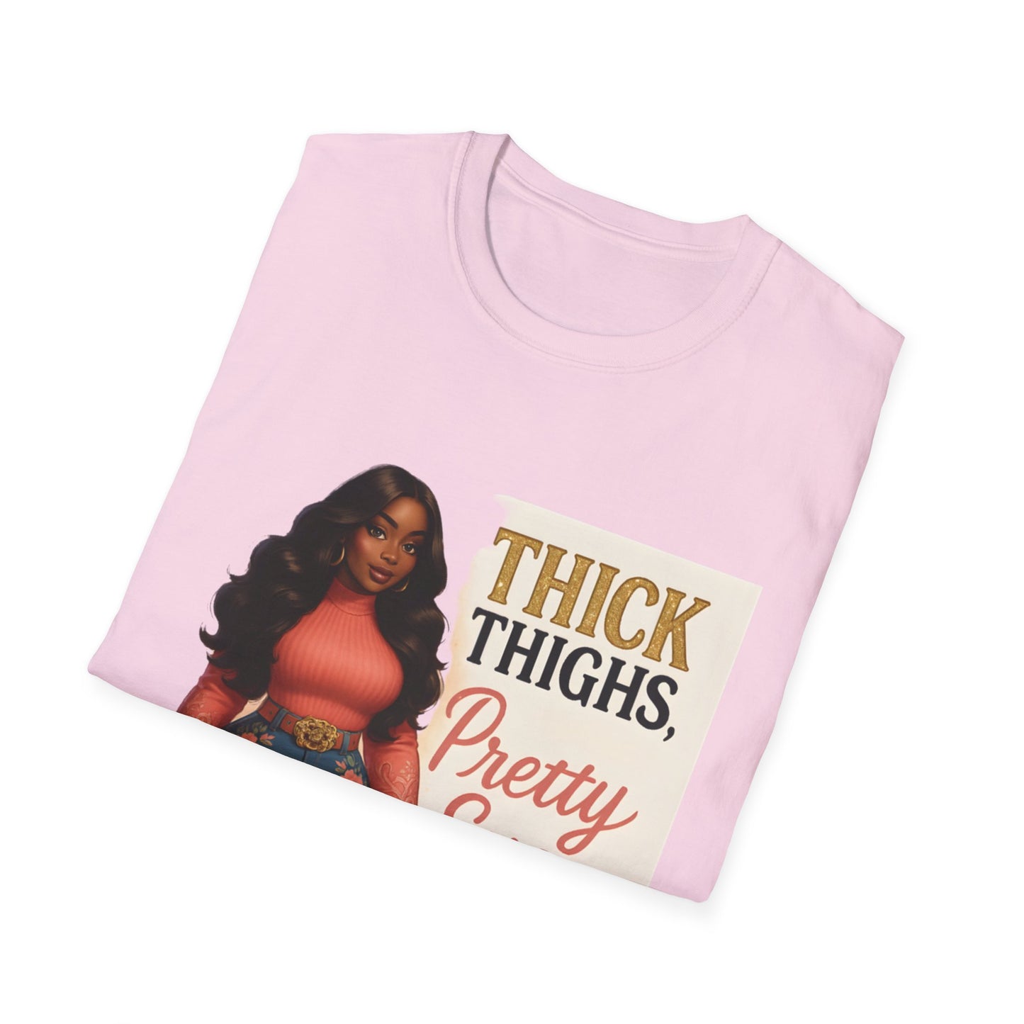 Thick Thighs, Pretty Eyes Graphic T-Shirt – Women's Motivational Tee