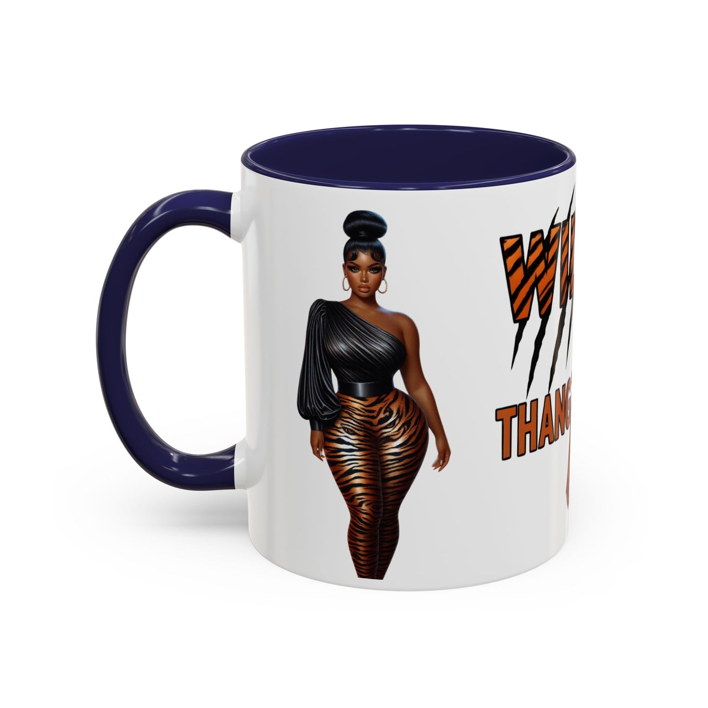 Wild Thangzz Accent Mug – Curvy Queen in Tiger Print | 11oz or 15oz