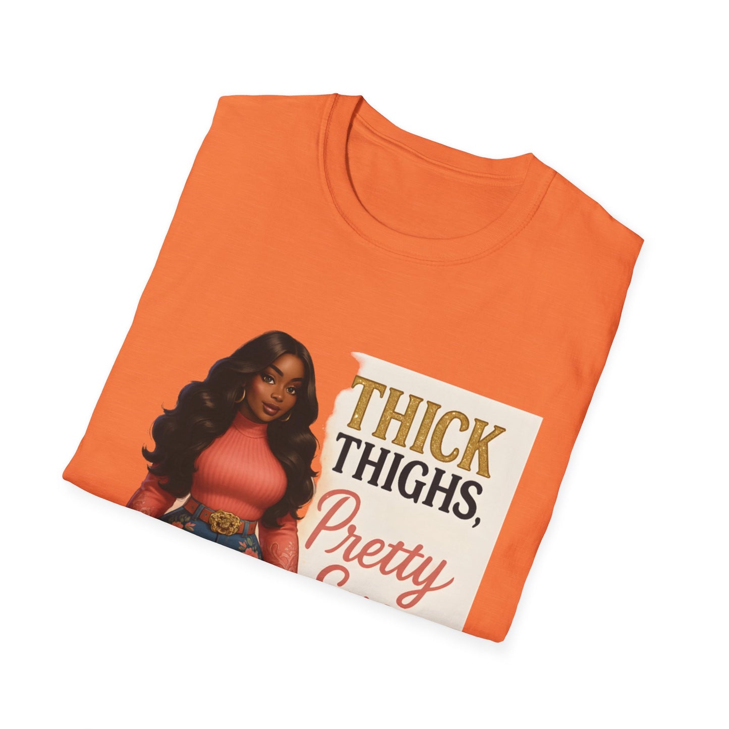 Thick Thighs, Pretty Eyes Graphic T-Shirt – Women's Motivational Tee