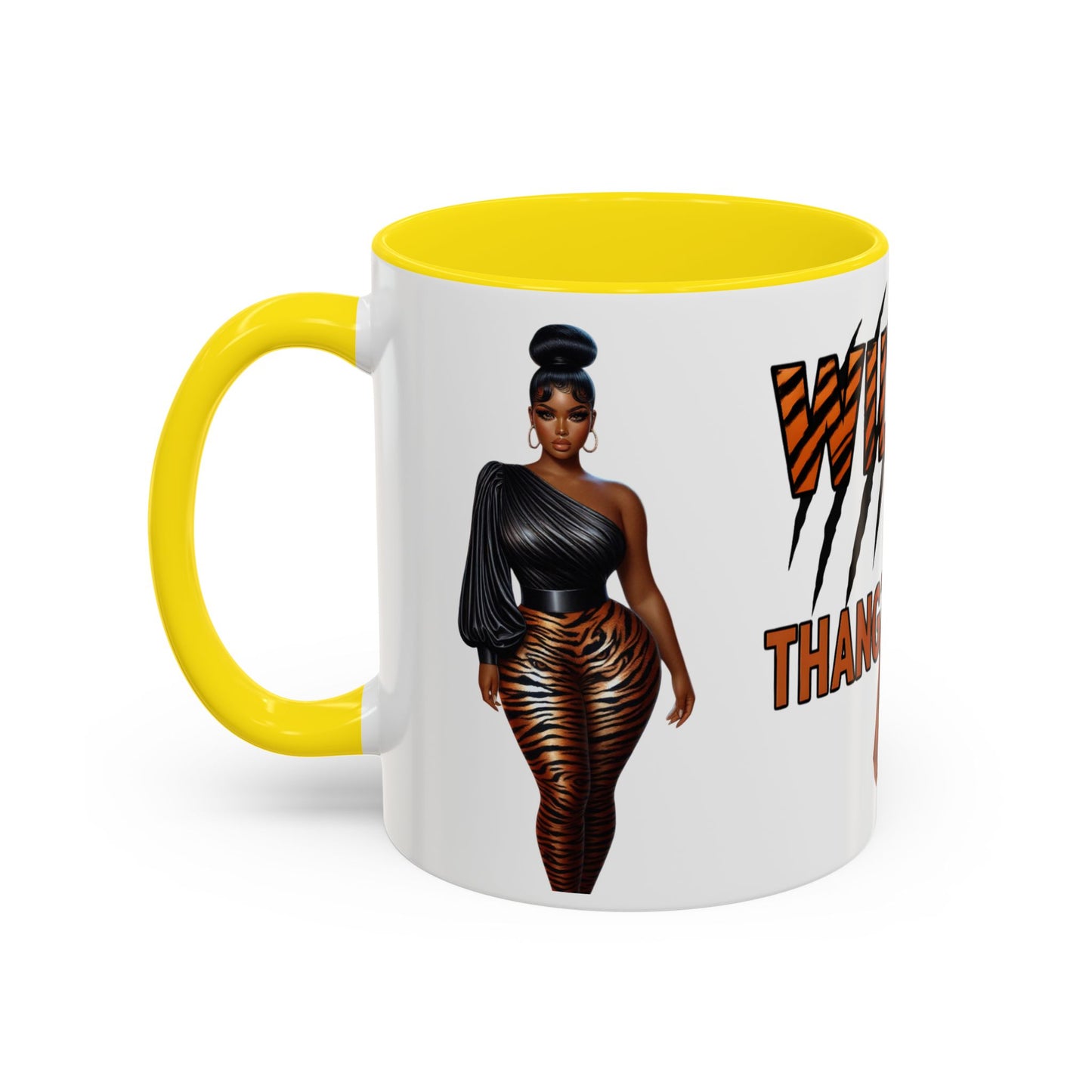 Wild Thangzz Accent Mug – Curvy Queen in Tiger Print | 11oz or 15oz