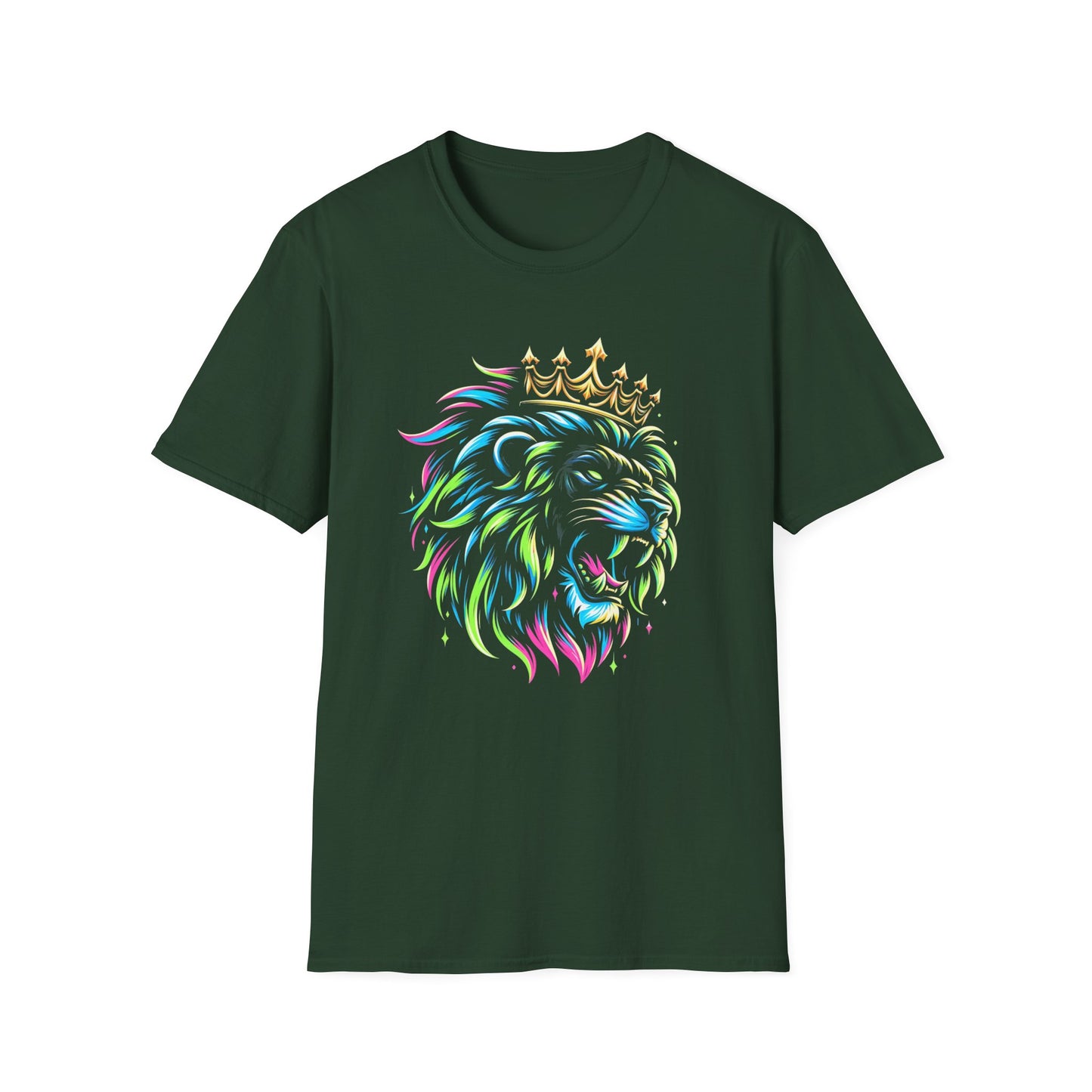 Neon Crowned Lion T-Shirt – Fierce. Bold. King Energy