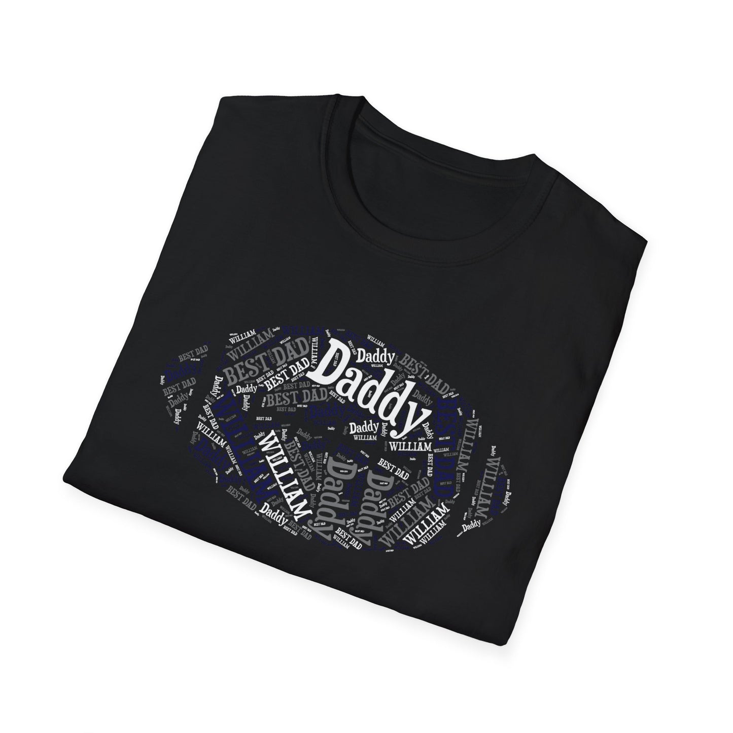 Personalized Football Dad T-Shirt – Custom Name & Title Word Art Design