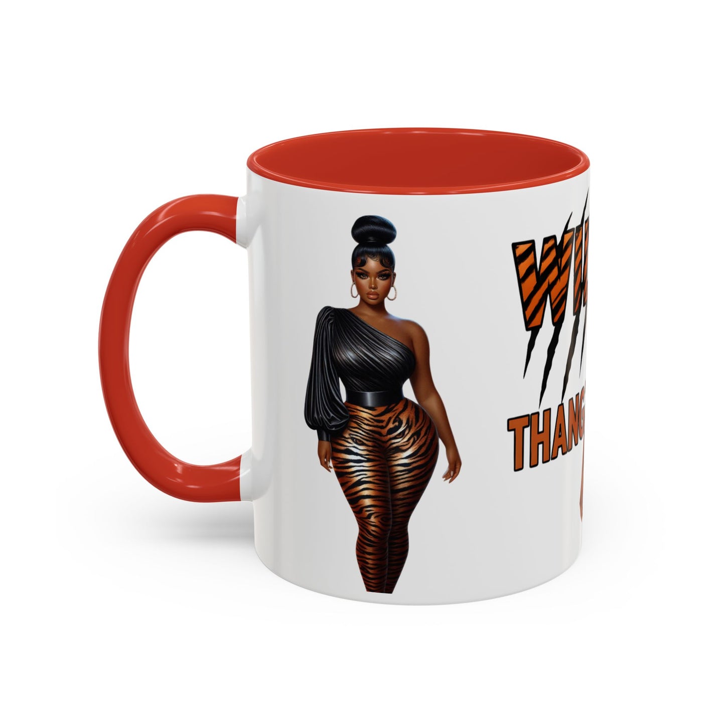 Wild Thangzz Accent Mug – Curvy Queen in Tiger Print | 11oz or 15oz