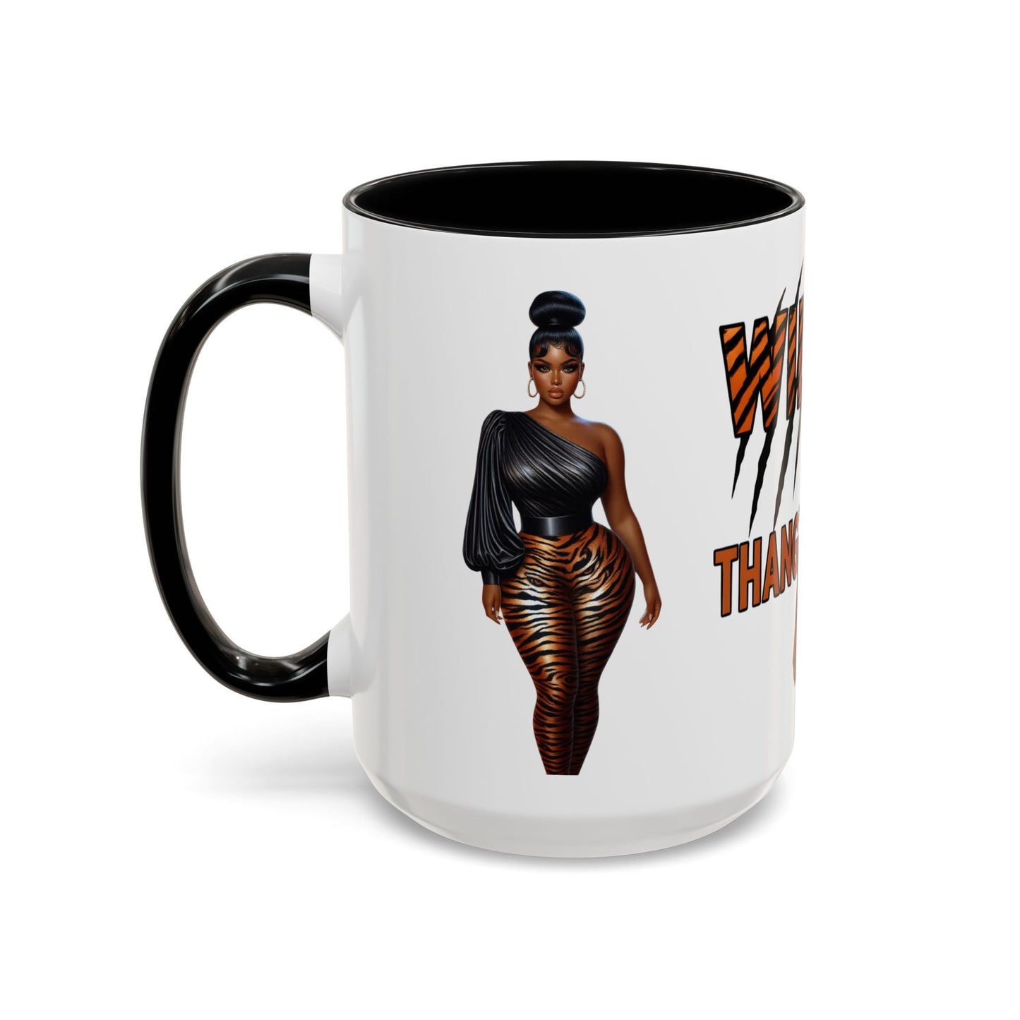 Wild Thangzz Accent Mug – Curvy Queen in Tiger Print | 11oz or 15oz