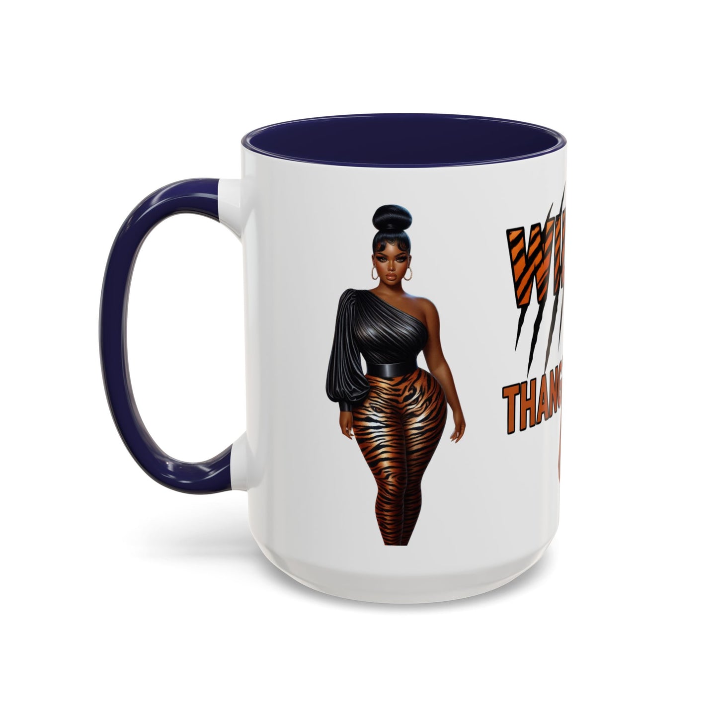 Wild Thangzz Accent Mug – Curvy Queen in Tiger Print | 11oz or 15oz