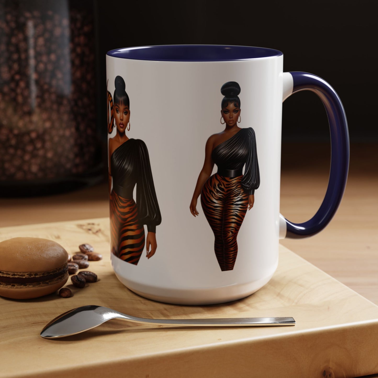 Wild Thangzz Accent Mug – Curvy Queen in Tiger Print | 11oz or 15oz