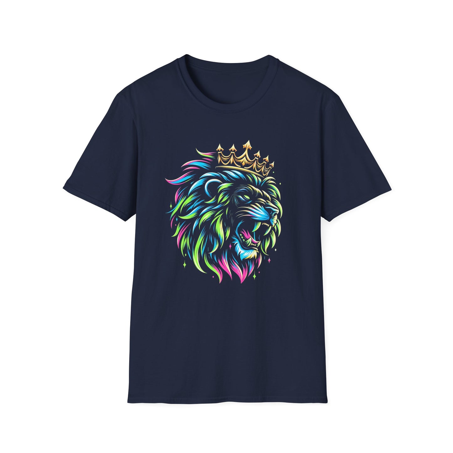 Neon Crowned Lion T-Shirt – Fierce. Bold. King Energy