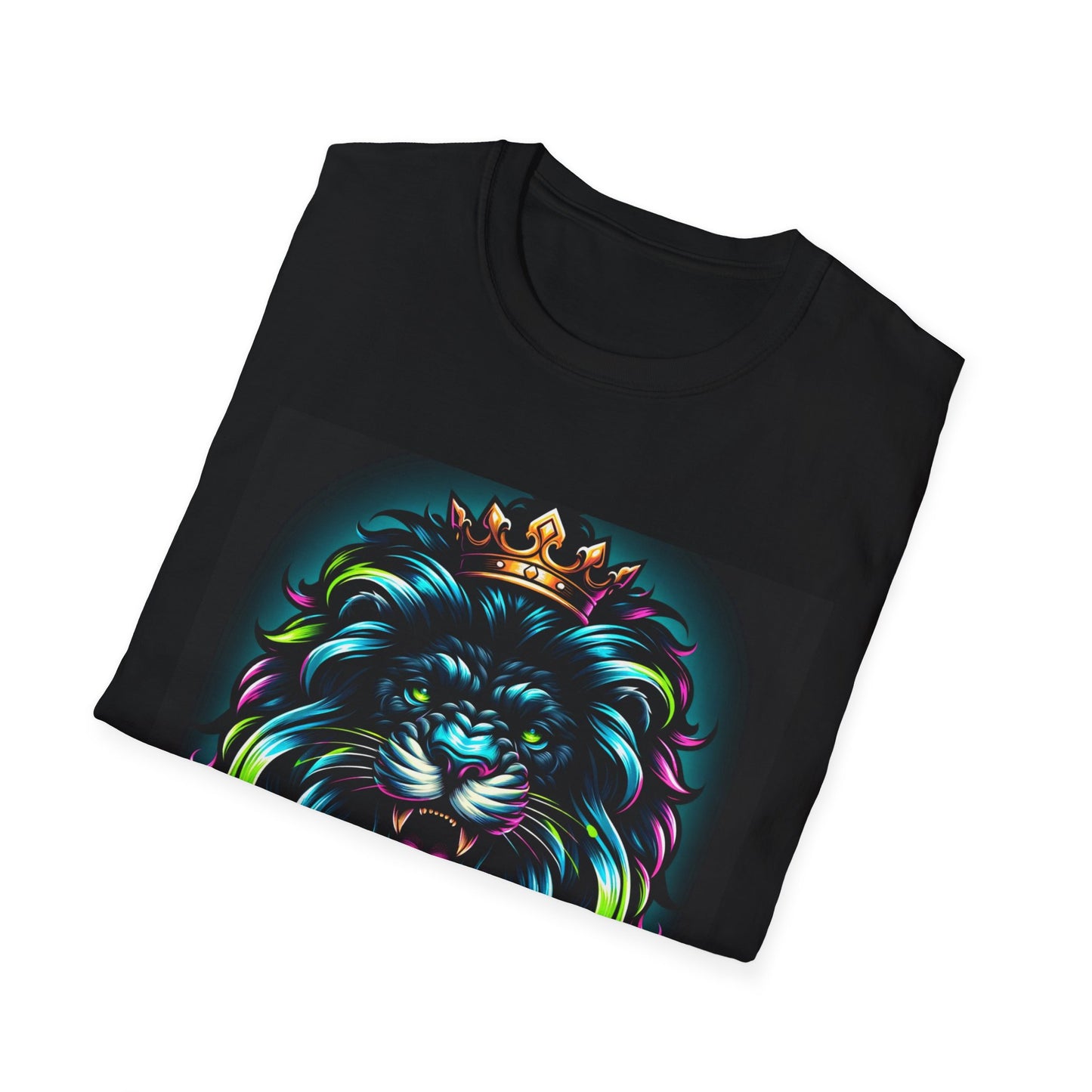 Neon Lion King T-Shirt (Black Edition) – Rule Loud. Roar Bright.