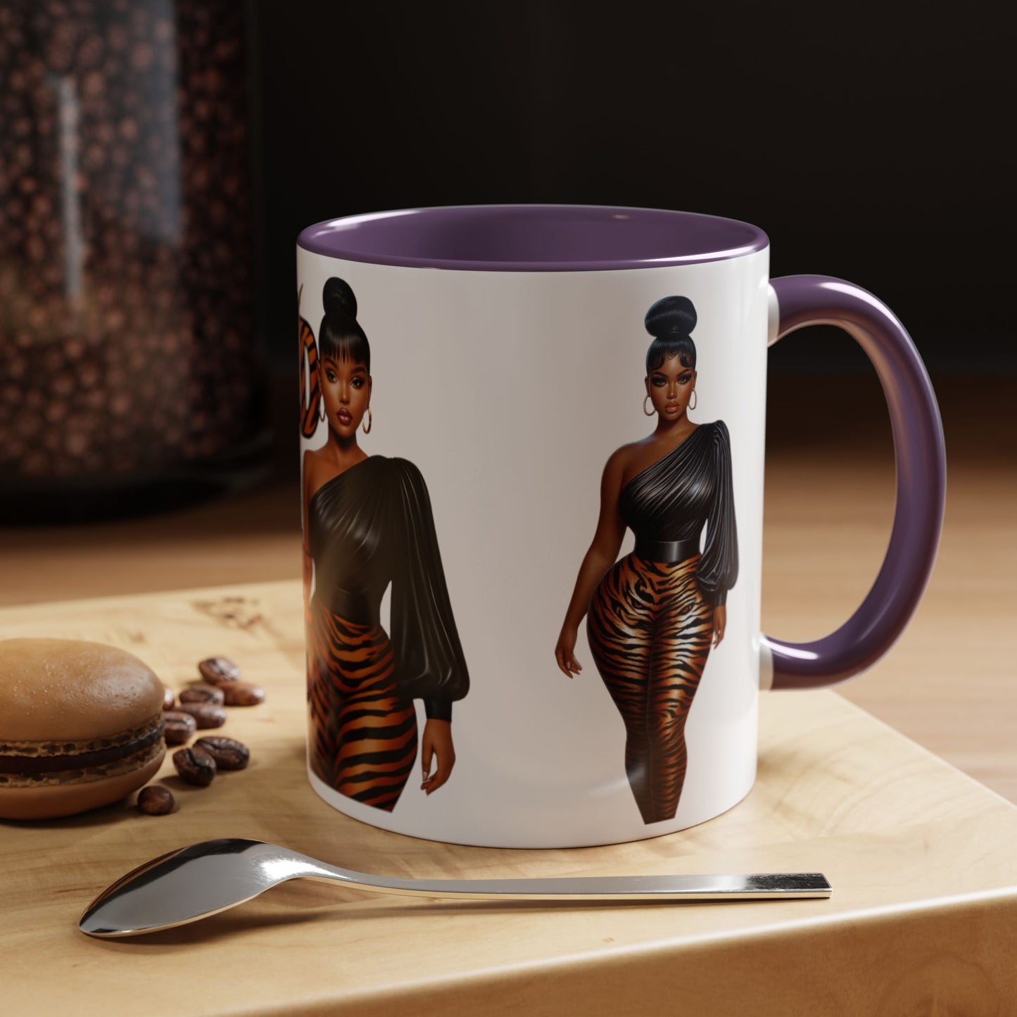 Wild Thangzz Accent Mug – Curvy Queen in Tiger Print | 11oz or 15oz