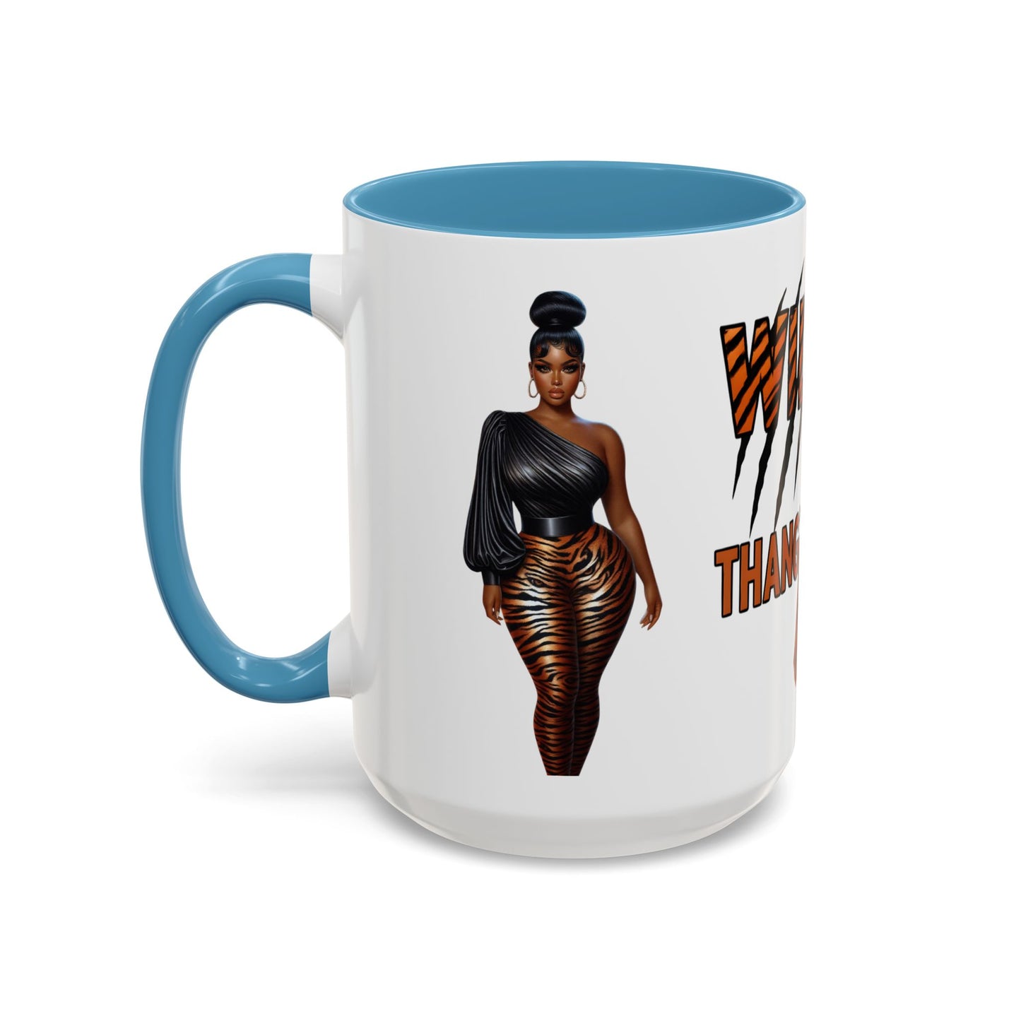 Wild Thangzz Accent Mug – Curvy Queen in Tiger Print | 11oz or 15oz