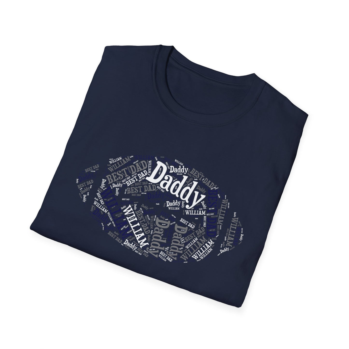 Personalized Football Dad T-Shirt – Custom Name & Title Word Art Design
