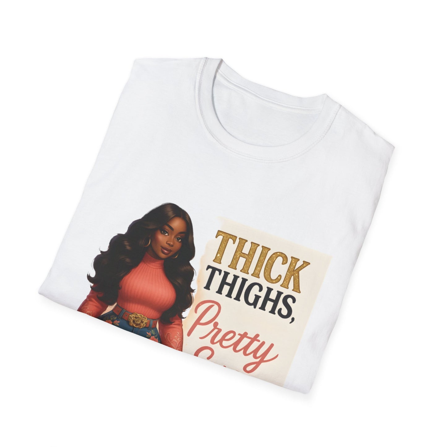 Thick Thighs, Pretty Eyes Graphic T-Shirt – Women's Motivational Tee