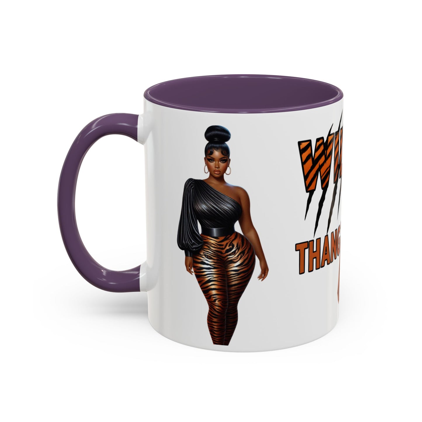 Wild Thangzz Accent Mug – Curvy Queen in Tiger Print | 11oz or 15oz