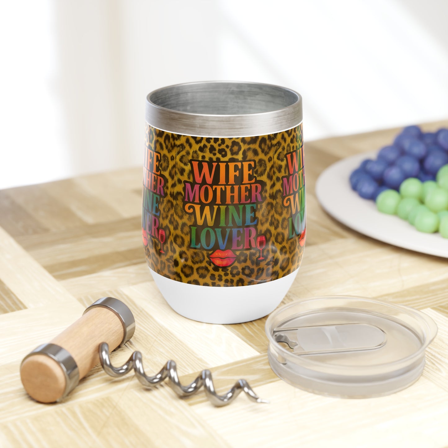 Wife Mother Wine Lover Tumbler – 12oz Stainless Steel with Sassy Retro Graphic