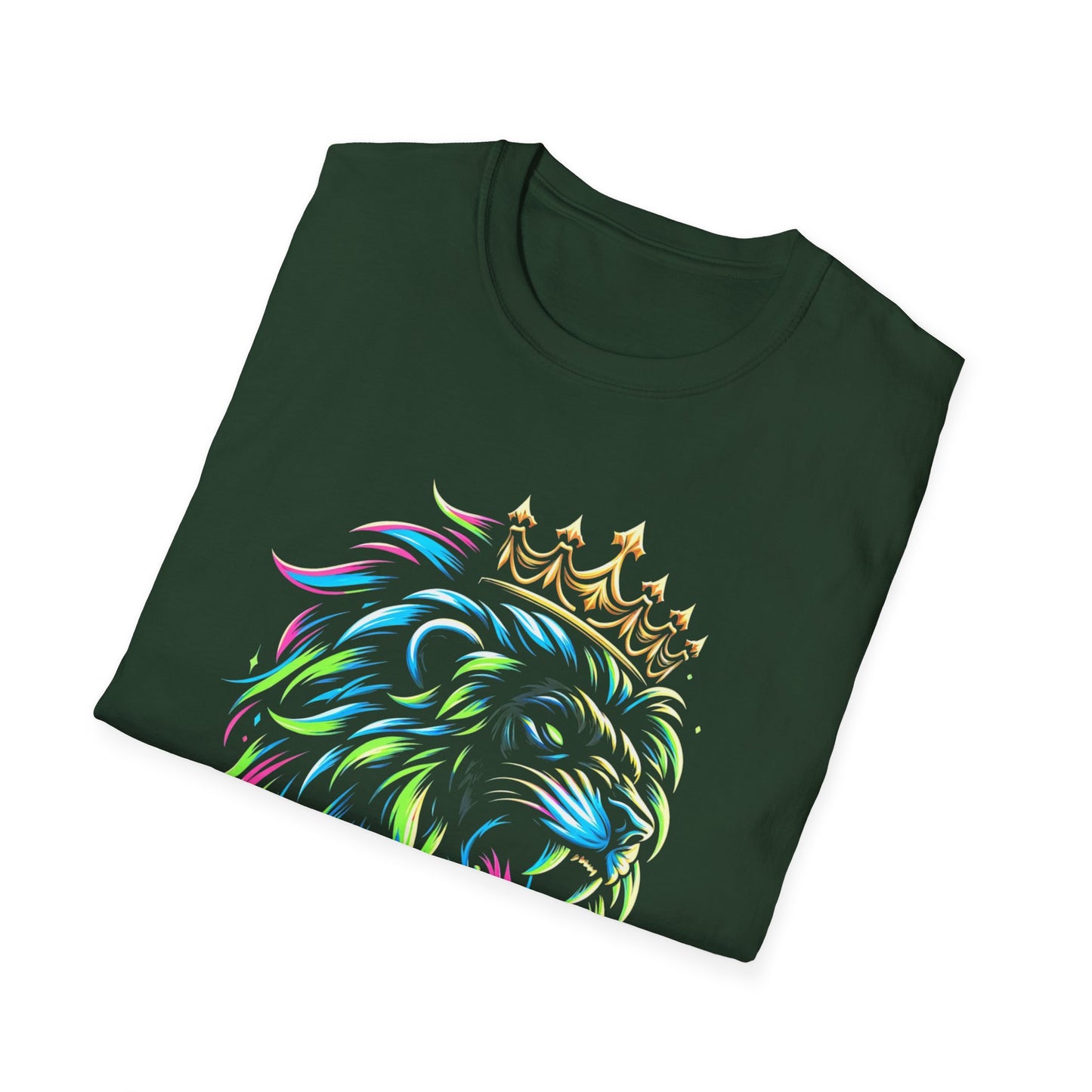 Neon Crowned Lion T-Shirt – Fierce. Bold. King Energy