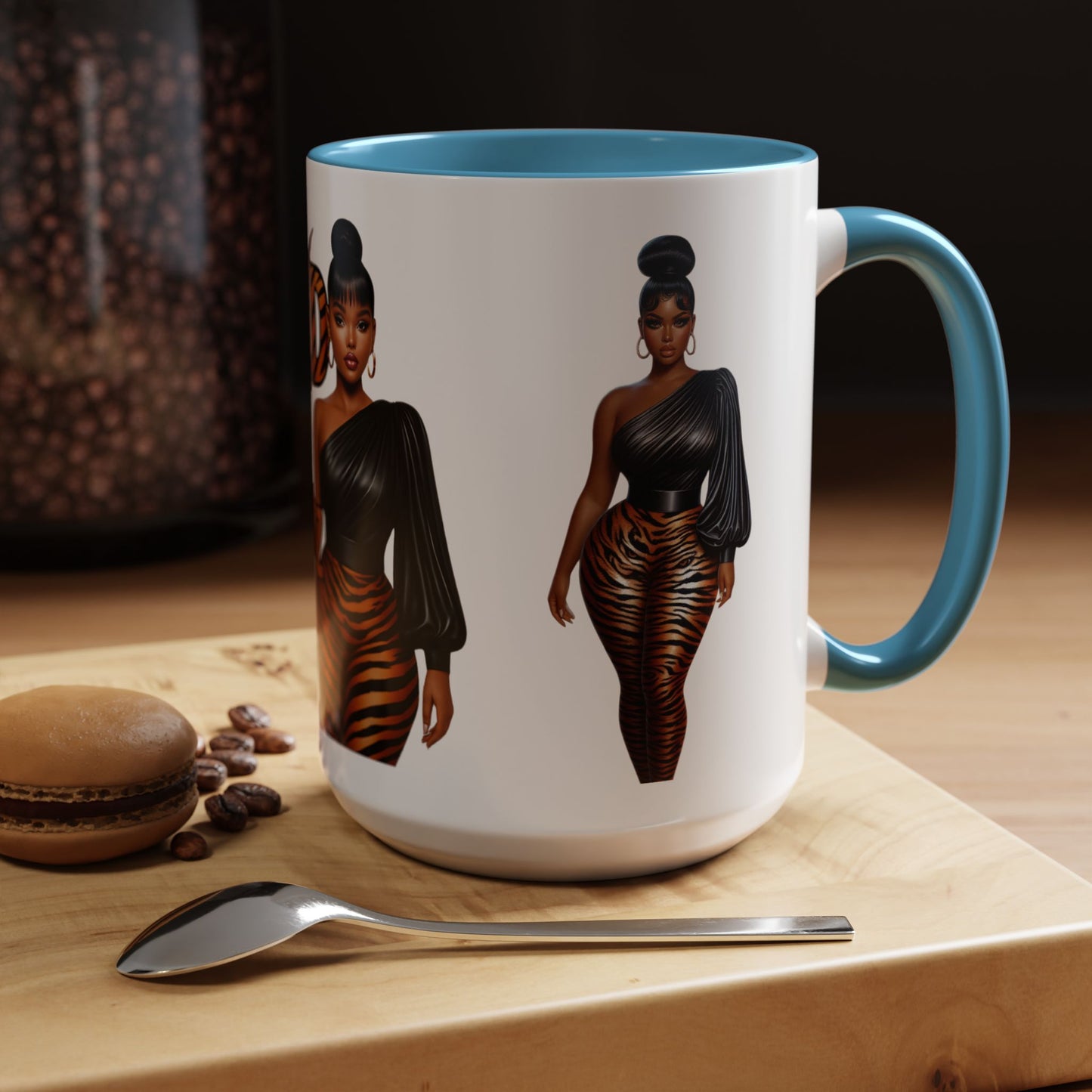Wild Thangzz Accent Mug – Curvy Queen in Tiger Print | 11oz or 15oz