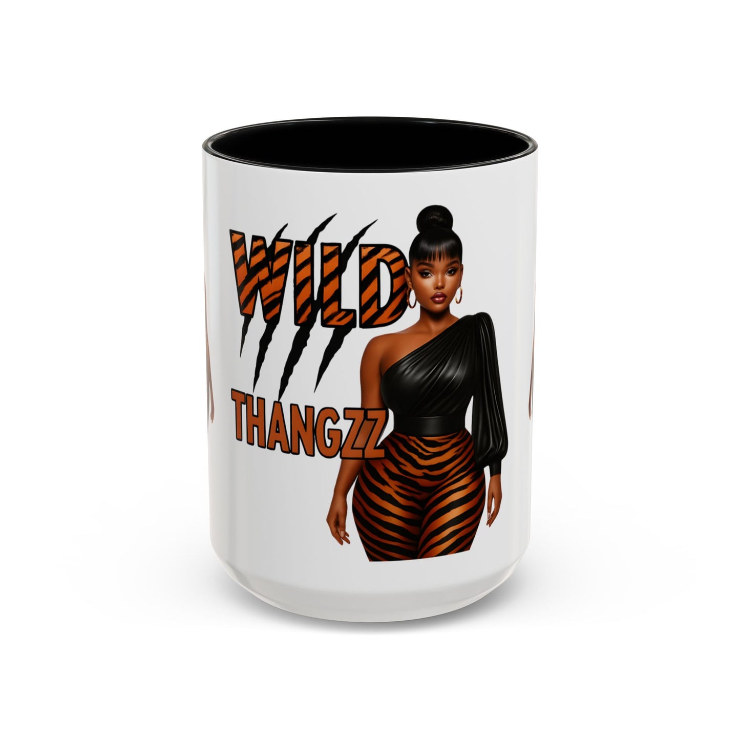 Wild Thangzz Accent Mug – Curvy Queen in Tiger Print | 11oz or 15oz