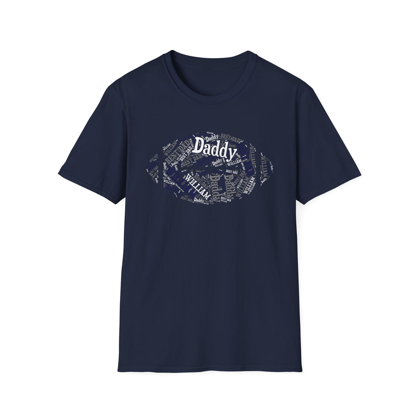 Personalized Football Dad T-Shirt – Custom Name & Title Word Art Design