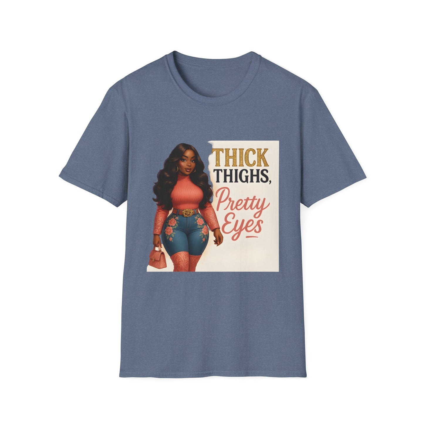 Thick Thighs, Pretty Eyes Graphic T-Shirt – Women's Motivational Tee