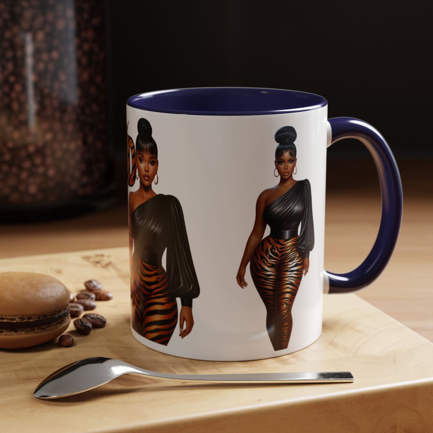 Wild Thangzz Accent Mug – Curvy Queen in Tiger Print | 11oz or 15oz
