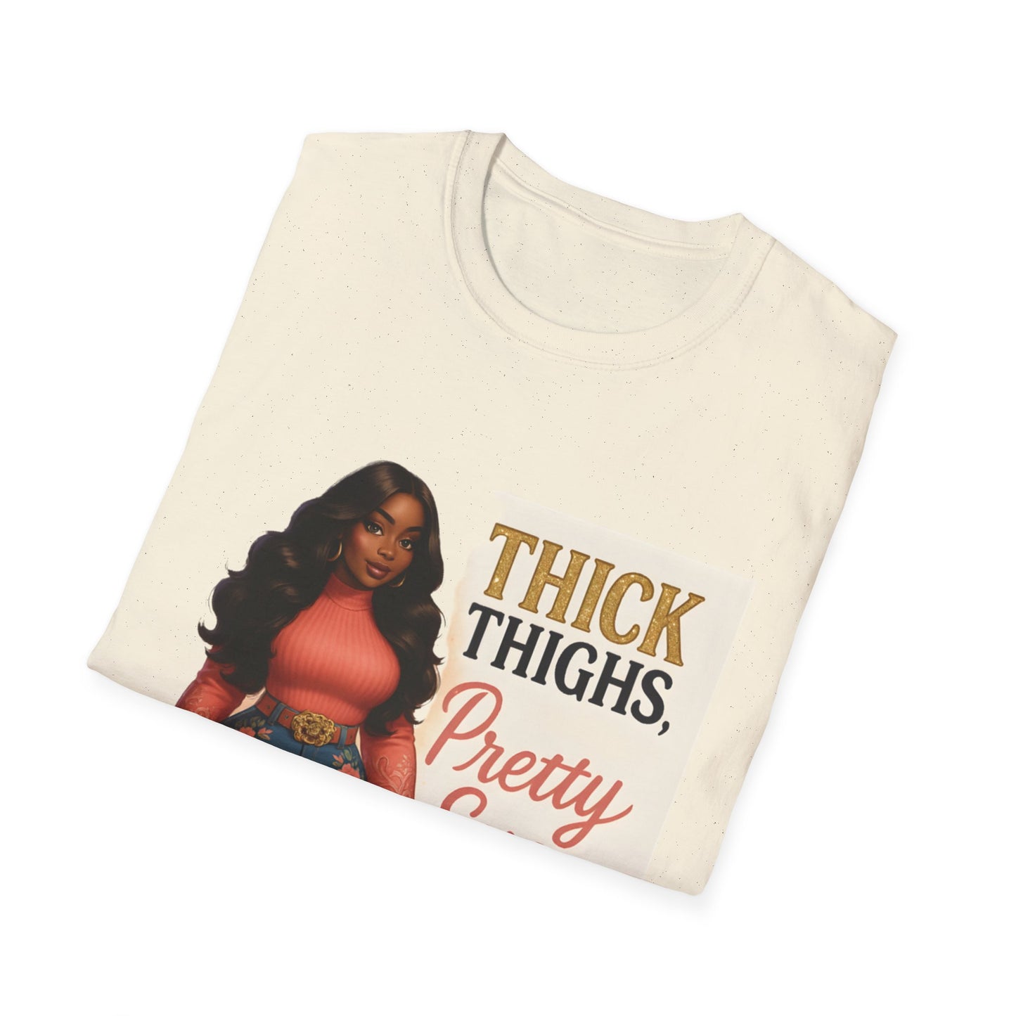 Thick Thighs, Pretty Eyes Graphic T-Shirt – Women's Motivational Tee