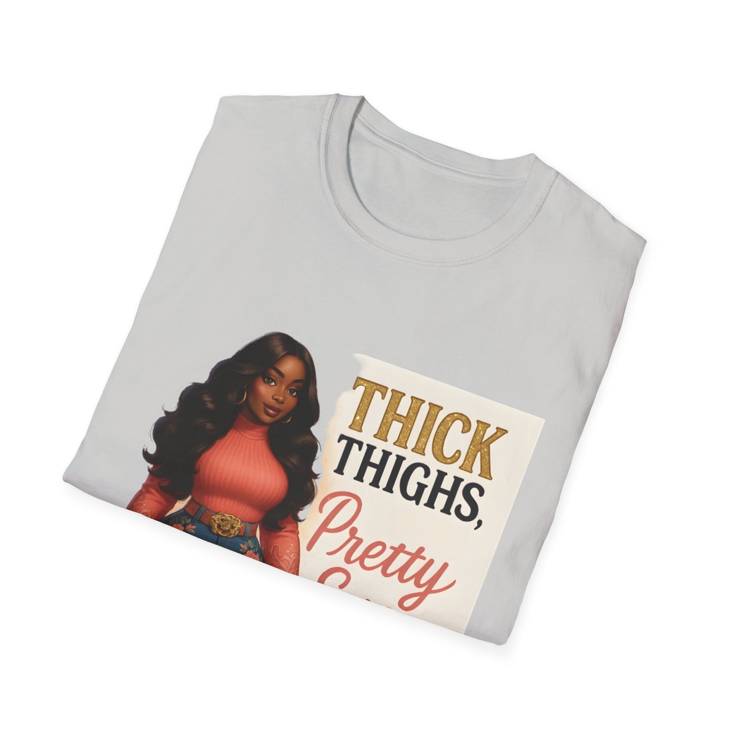Thick Thighs, Pretty Eyes Graphic T-Shirt – Women's Motivational Tee
