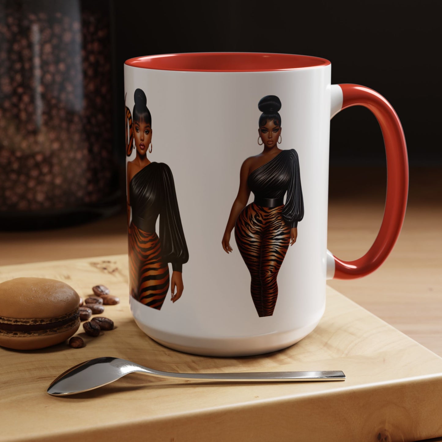 Wild Thangzz Accent Mug – Curvy Queen in Tiger Print | 11oz or 15oz