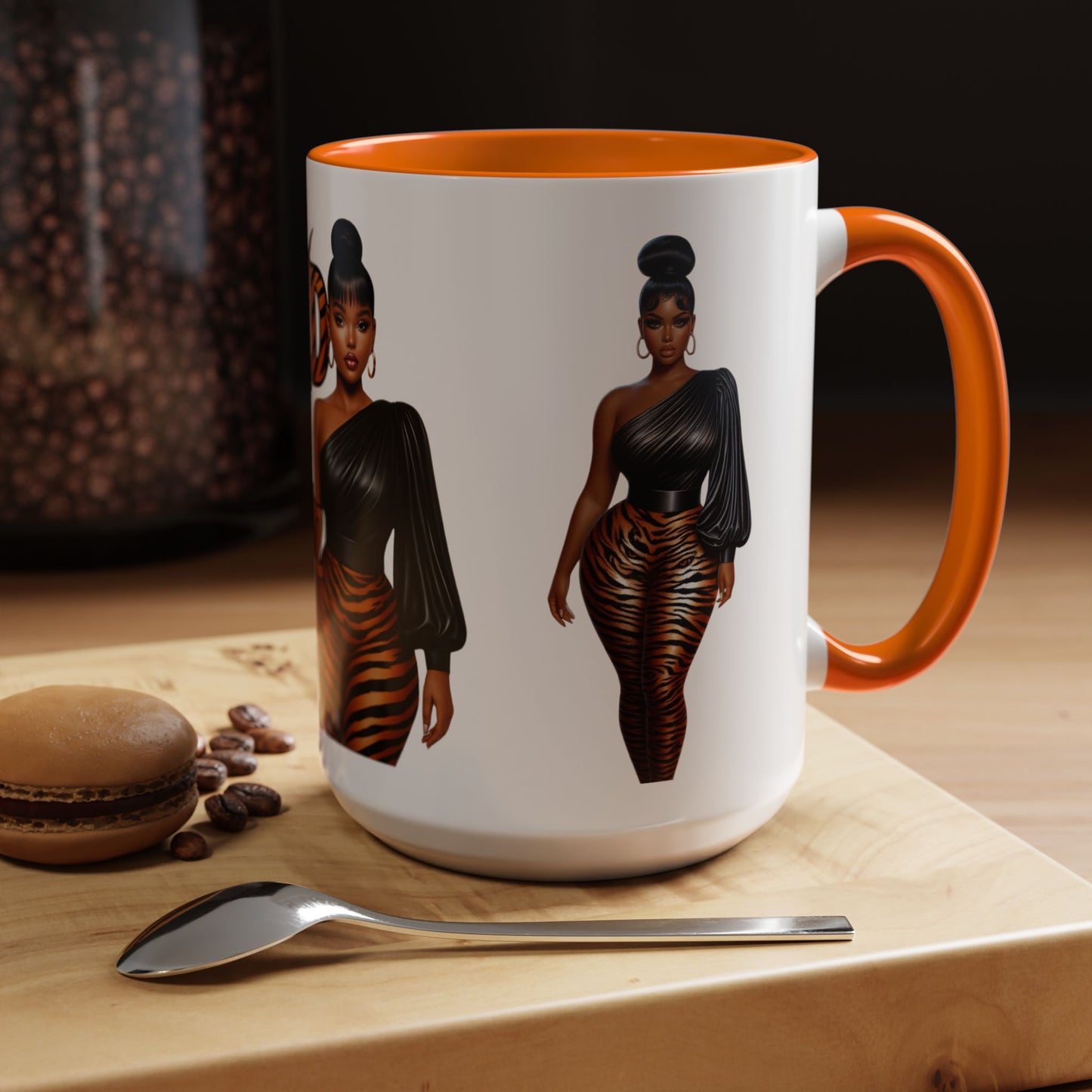 Wild Thangzz Accent Mug – Curvy Queen in Tiger Print | 11oz or 15oz
