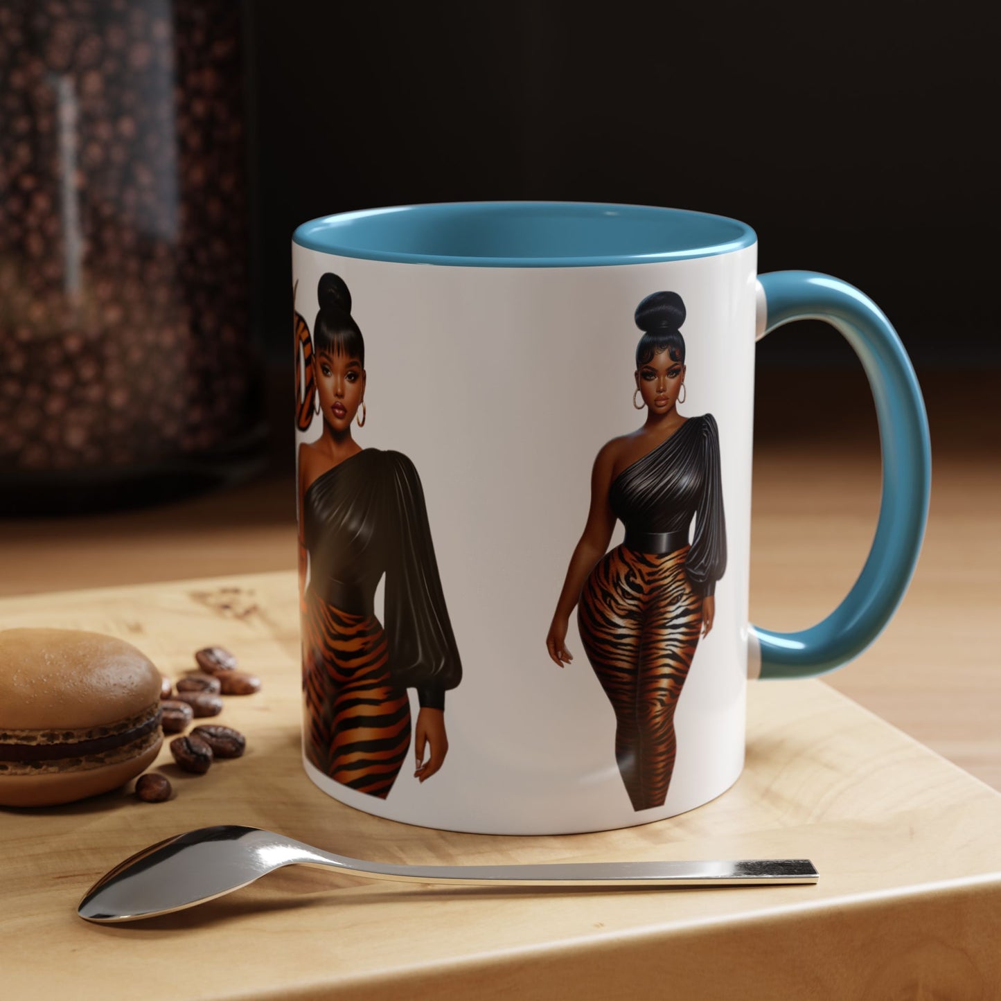 Wild Thangzz Accent Mug – Curvy Queen in Tiger Print | 11oz or 15oz