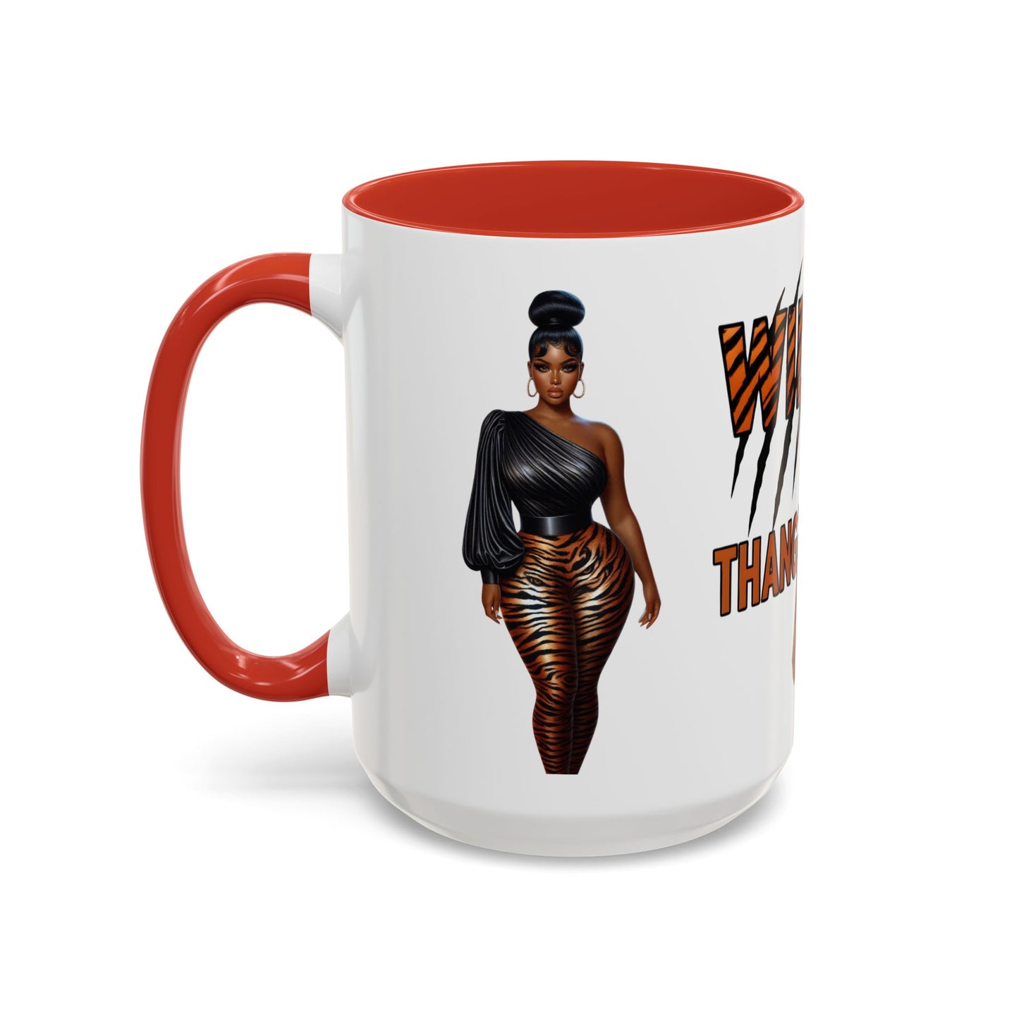 Wild Thangzz Accent Mug – Curvy Queen in Tiger Print | 11oz or 15oz