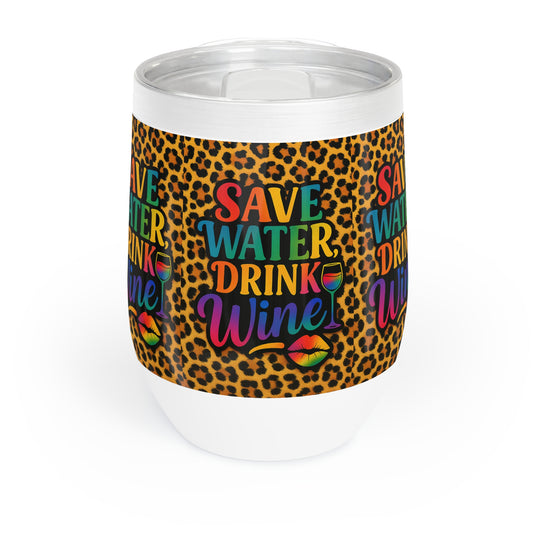 Save Water Drink Wine Tumbler – 12oz Stainless Steel with Sassy Retro Graphic