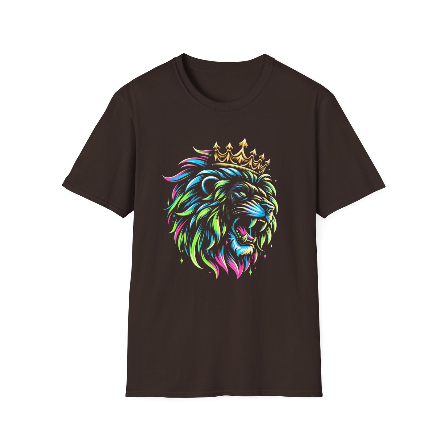 Neon Crowned Lion T-Shirt – Fierce. Bold. King Energy