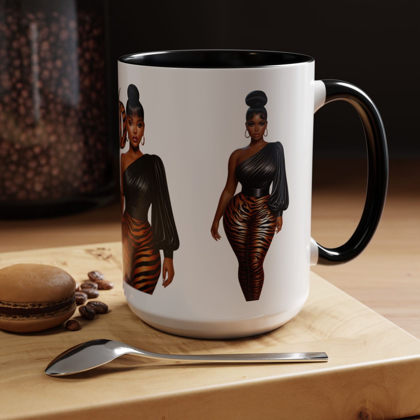 Wild Thangzz Accent Mug – Curvy Queen in Tiger Print | 11oz or 15oz