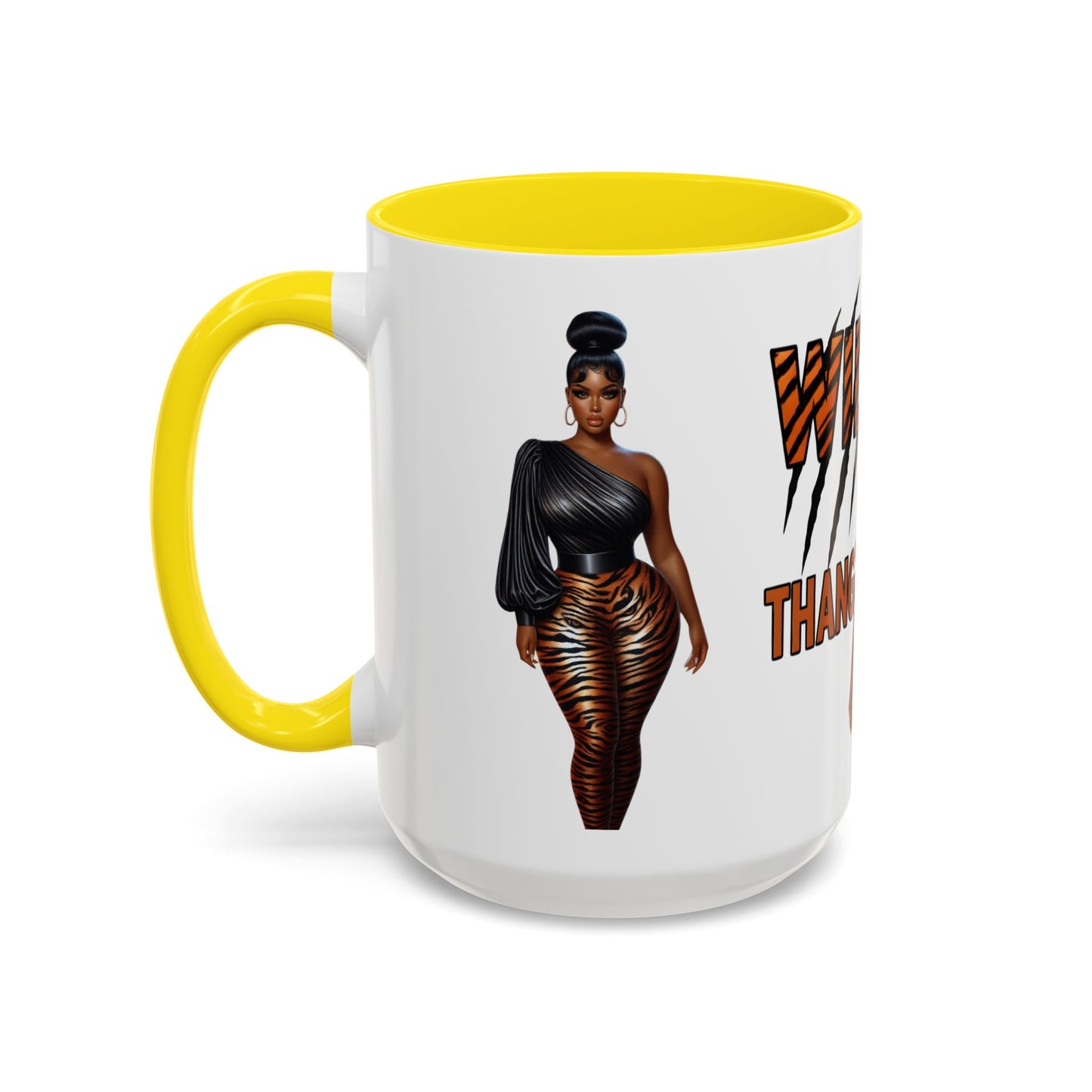 Wild Thangzz Accent Mug – Curvy Queen in Tiger Print | 11oz or 15oz