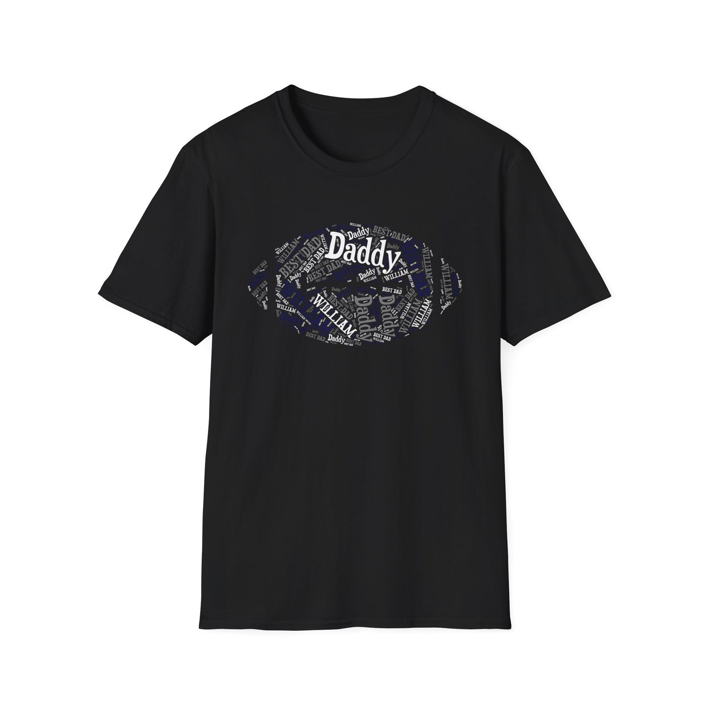 Personalized Football Dad T-Shirt – Custom Name & Title Word Art Design