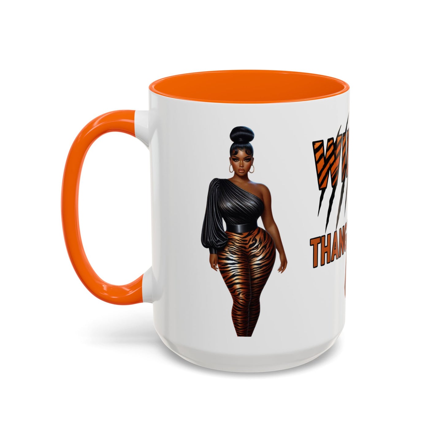 Wild Thangzz Accent Mug – Curvy Queen in Tiger Print | 11oz or 15oz