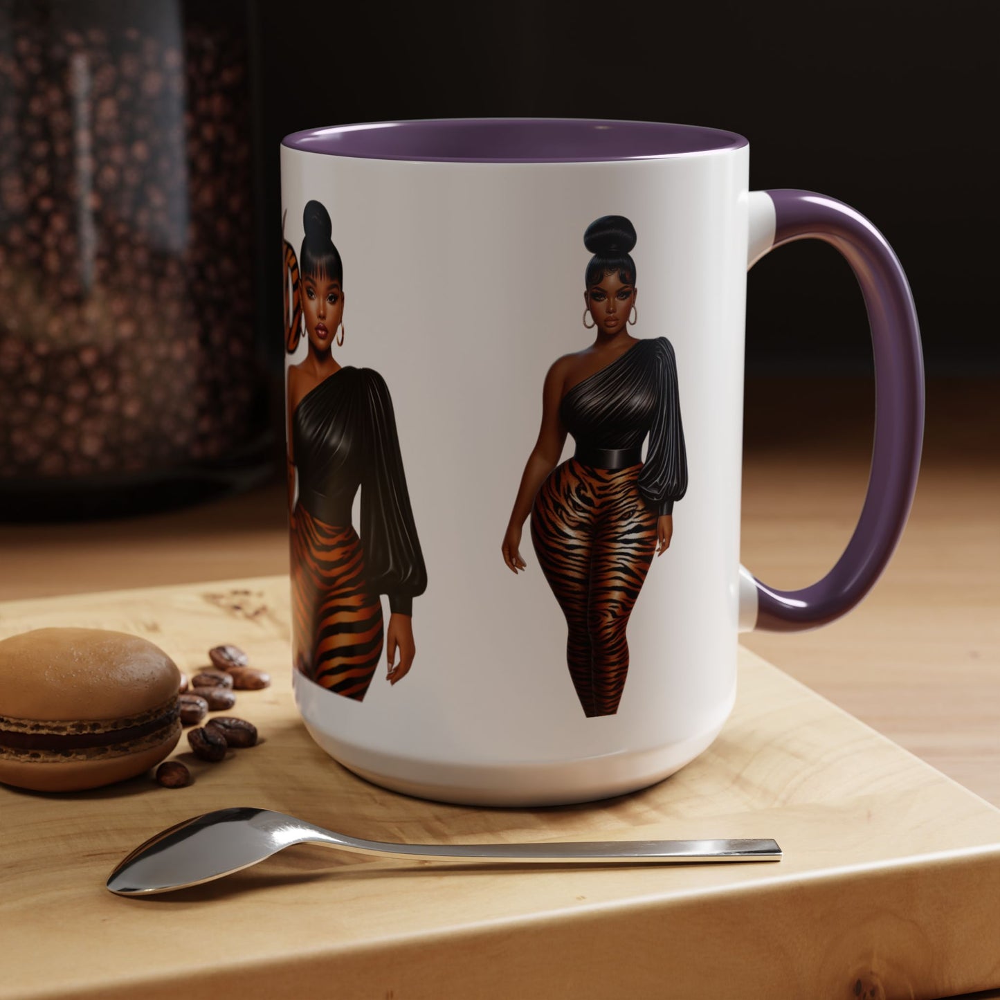 Wild Thangzz Accent Mug – Curvy Queen in Tiger Print | 11oz or 15oz