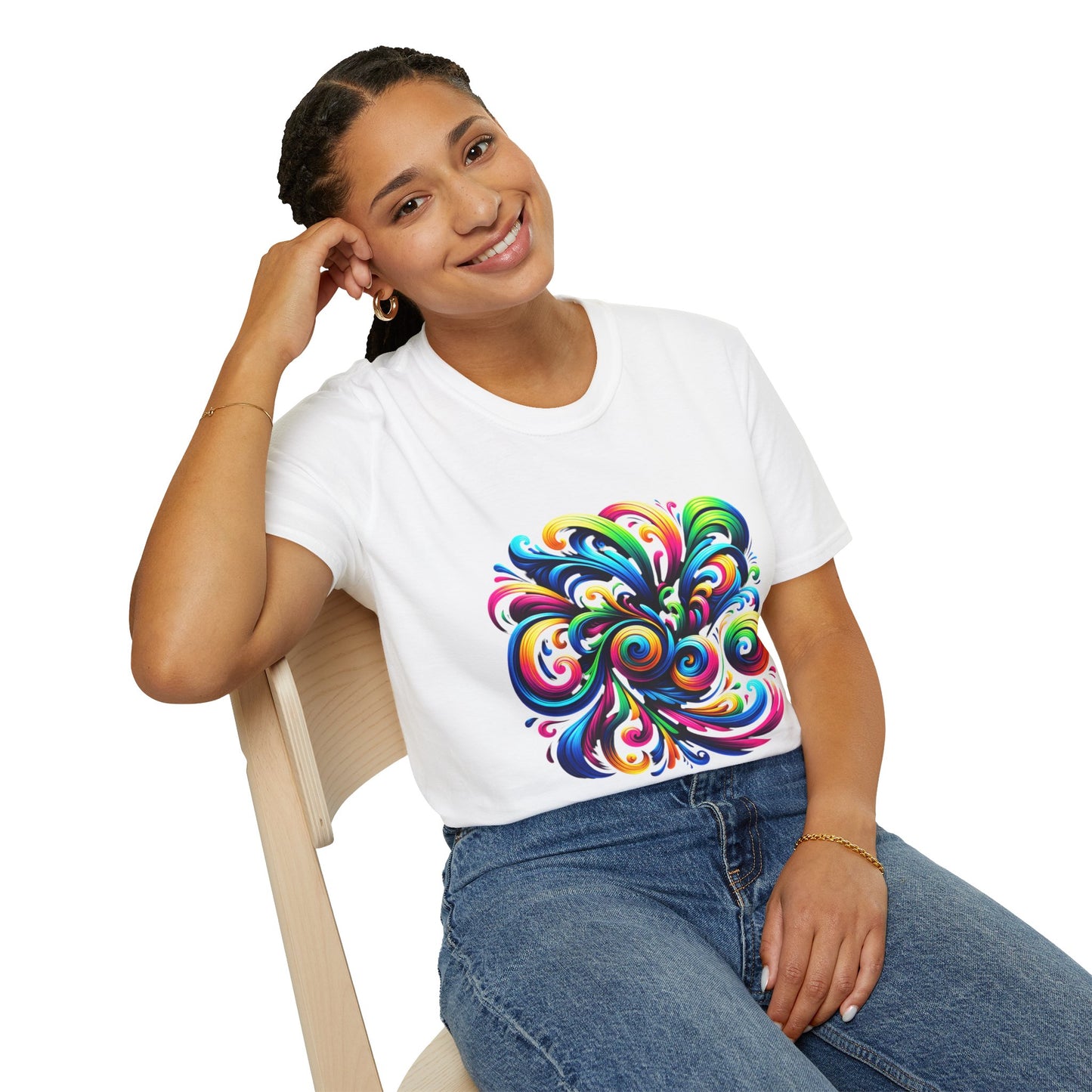 Vivid Motion Swirl Graphic T-Shirt – Expressive, Bold & Full of Color
